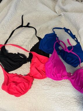 Victoria’s Secret Bikini Top Lot - Black, Blue, Pink, Coral🩷💙🧡🖤